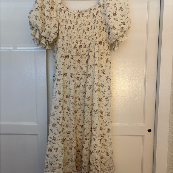 Lush Cream Floral Smocked Top - Picture 1 of 3